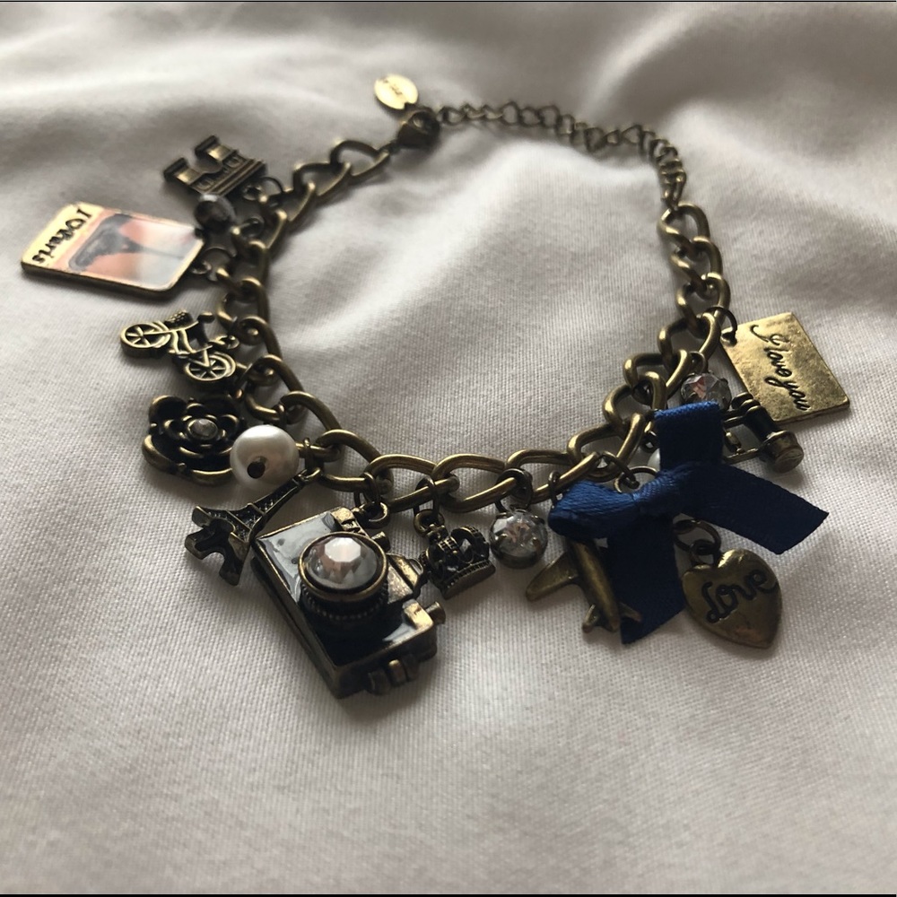 Charm Bracelet- Vintage Travel Charms